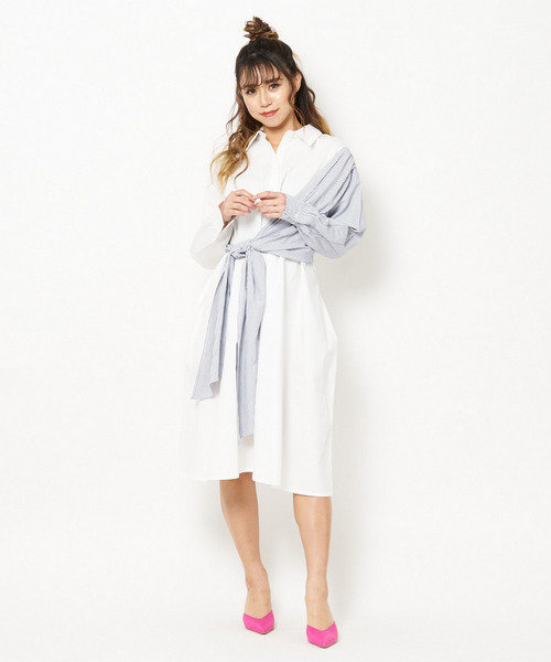 ロングリボンシャツワンピース 詳細画像