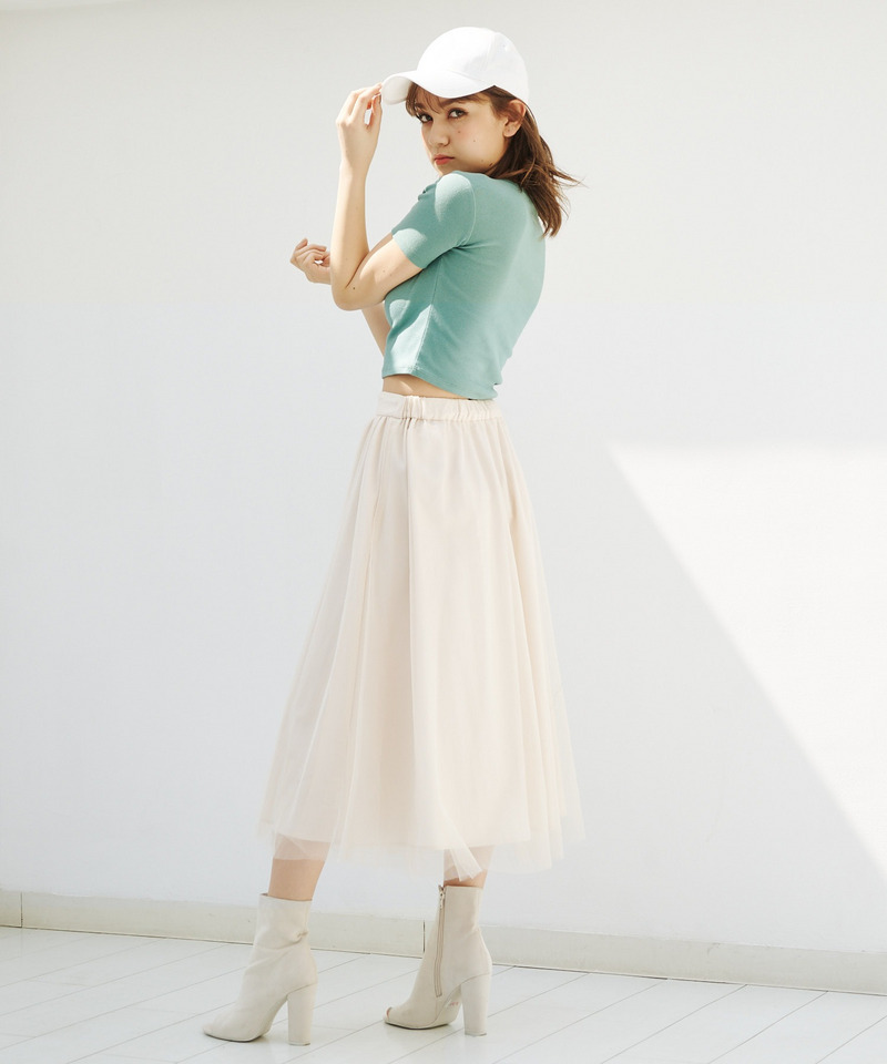 チュール重ねスカート 詳細画像 ベージュ 2