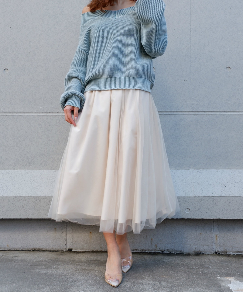 チュール重ねスカート 詳細画像 ベージュ 4