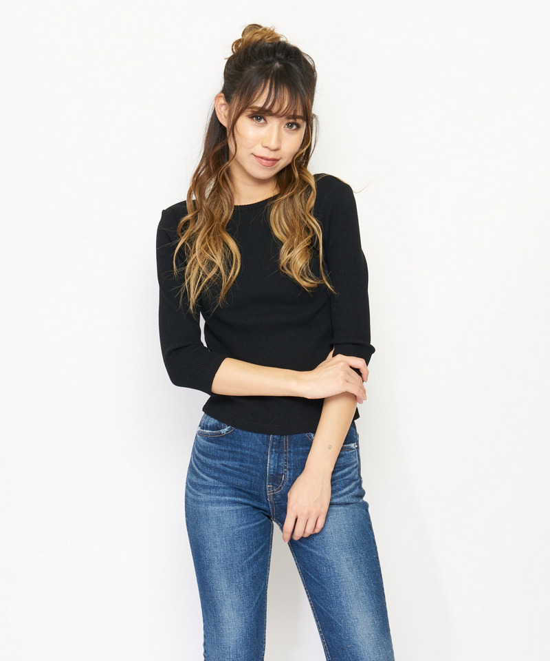 バックリボンカットトップス 詳細画像 ブラック 2