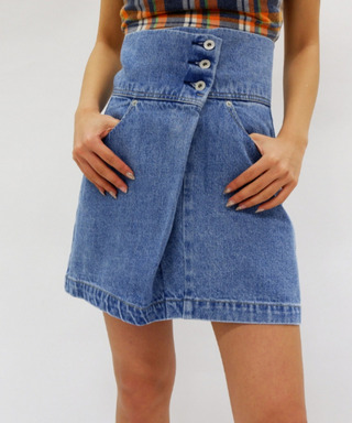 アシンメトリーデニムミニスカート