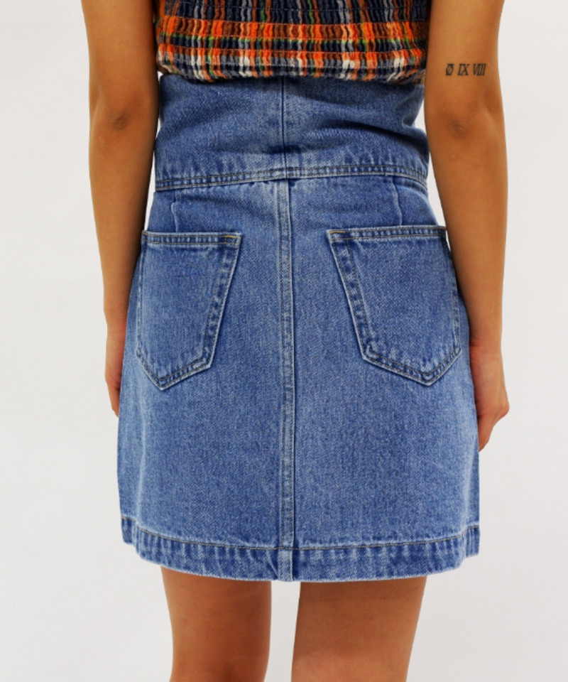 アシンメトリーデニムミニスカート 詳細画像 デニムブルー 4