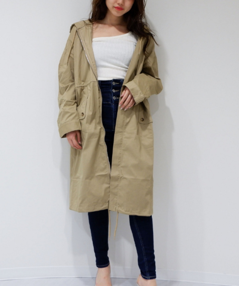 フーディーモッズコート 詳細画像 ベージュ 1