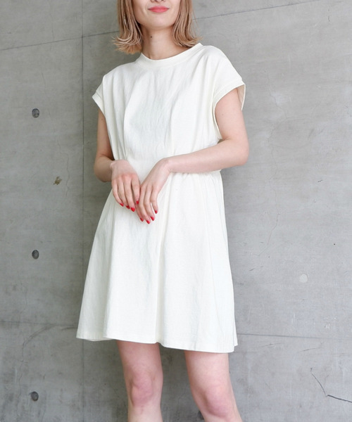 サイドギャザーカットワンピース 詳細画像