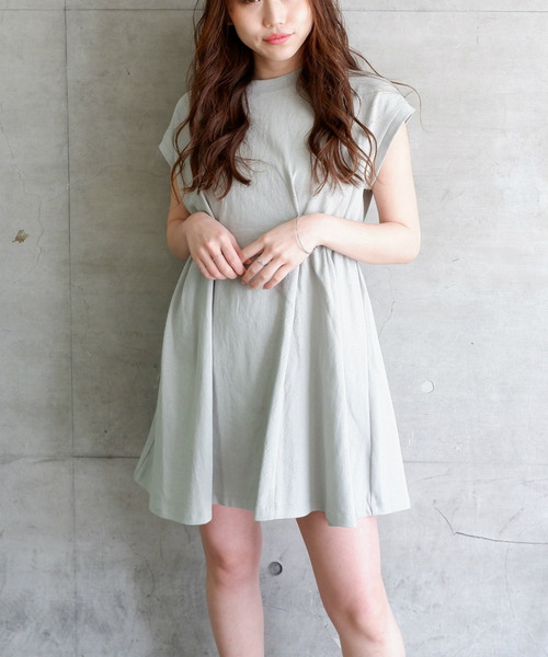 サイドギャザーカットワンピース 詳細画像