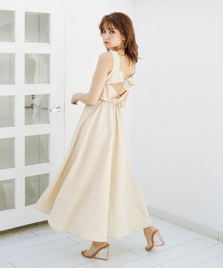 ダブルリボンフレアワンピース