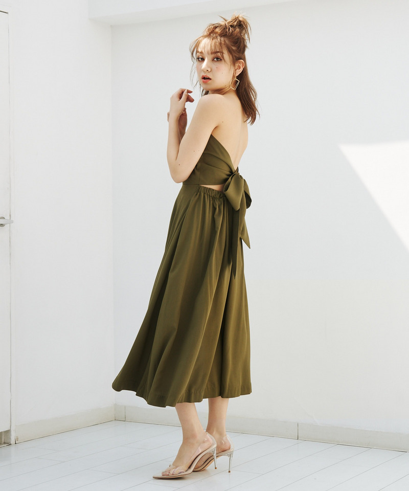 2wayバックリボンワンピース 詳細画像 カーキ 1