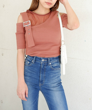 アシンメトリーシースルートップス