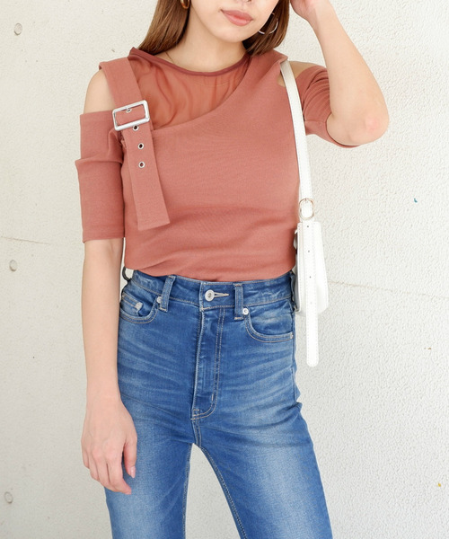 アシンメトリーシースルートップス 詳細画像