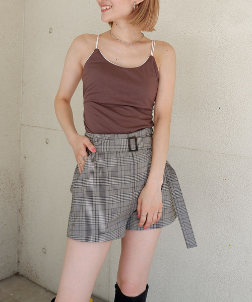 バックライン配色キャミソール 詳細画像