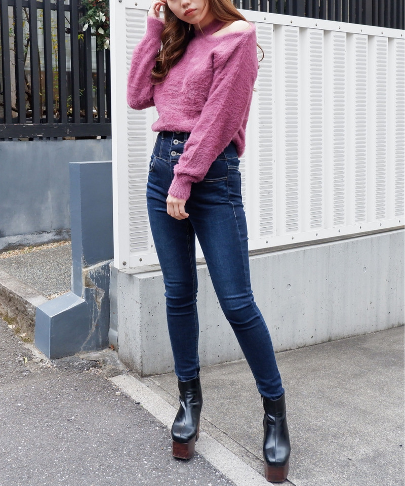 ワンショルダーシャギートップス 詳細画像 ピンク 2