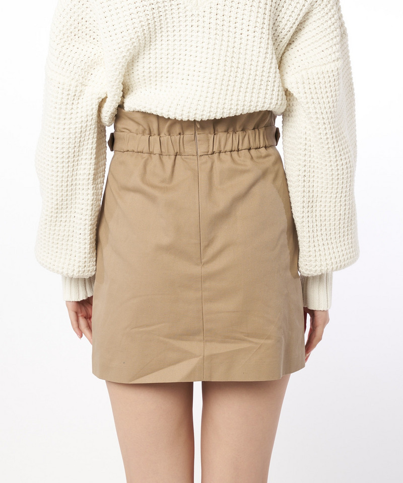 ダブルバックル付きミニスカート 詳細画像 ベージュ 3