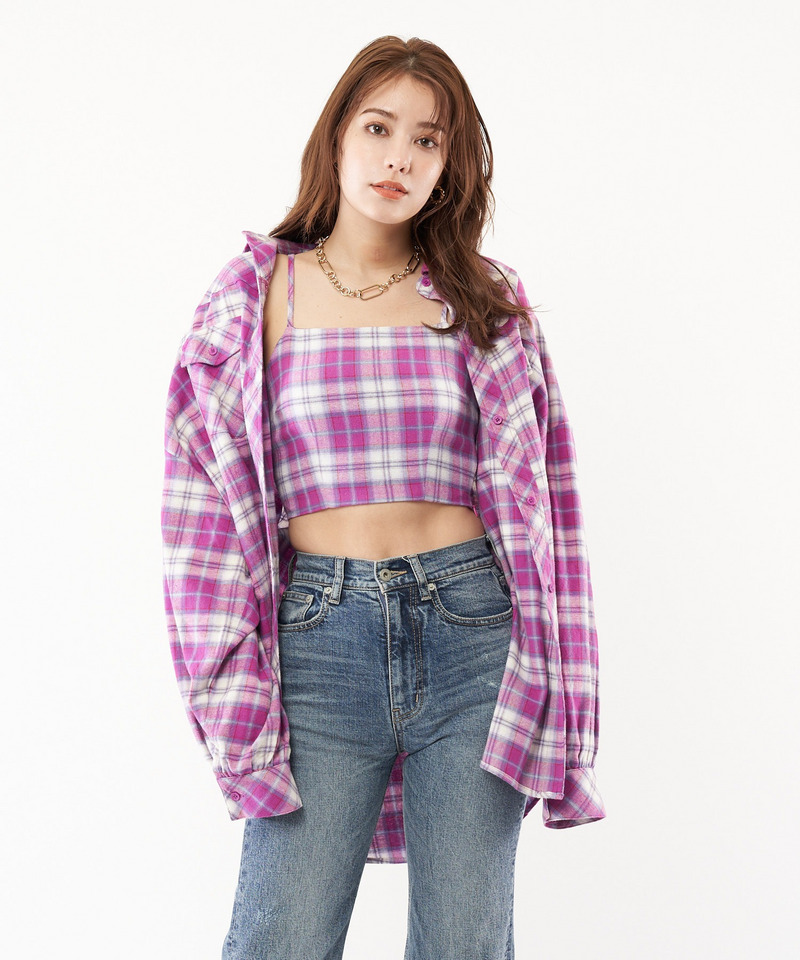 チェックビスチェ 詳細画像 パープル 2