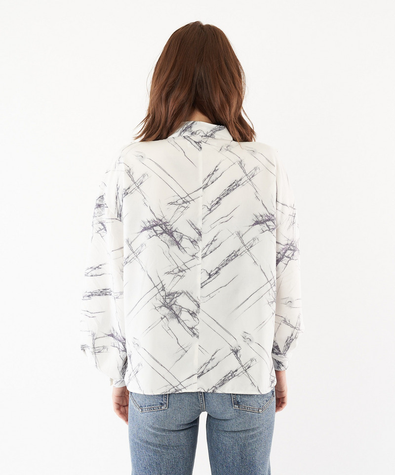 マーブルパターン柄ブラウス 詳細画像 オフホワイト系 4