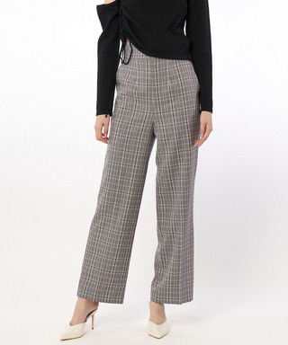 チェック柄ストレートパンツ