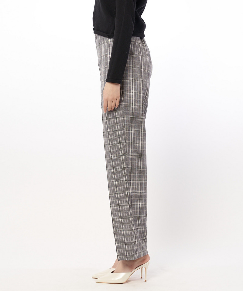 チェック柄ストレートパンツ 詳細画像 グレー系 3