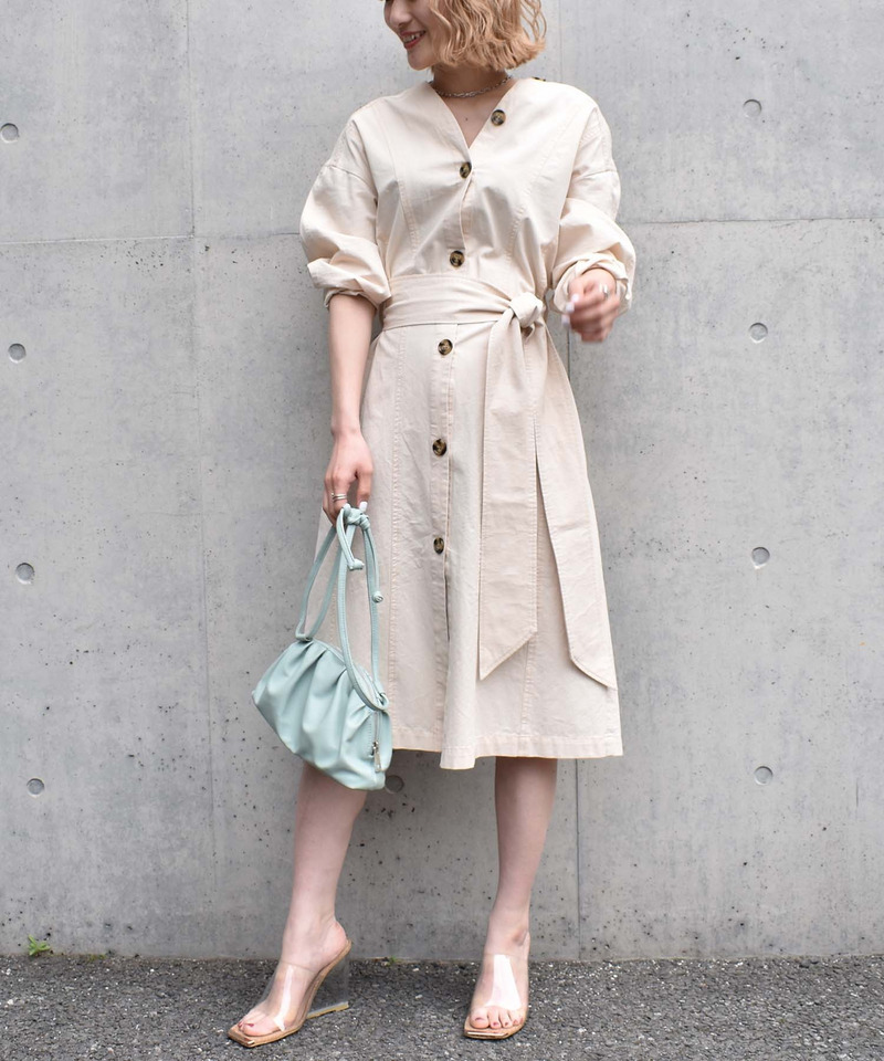 フロントボタンワンピース 詳細画像 オフホワイト 1