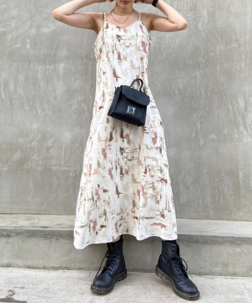 ペイント柄キャミワンピース 詳細画像