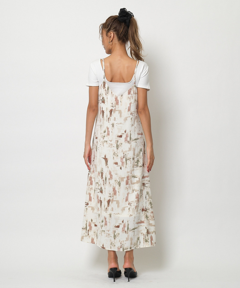 ペイント柄キャミワンピース 詳細画像 グリーン系 3