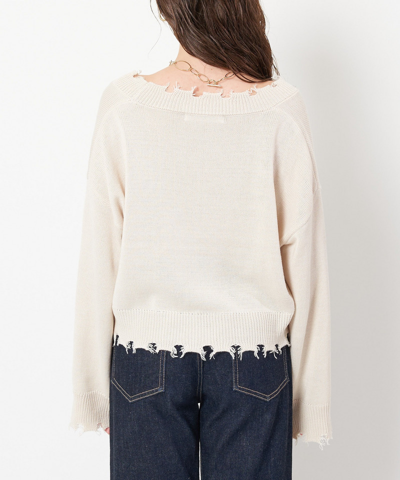 ダメージカーディガン 詳細画像 オフホワイト 4