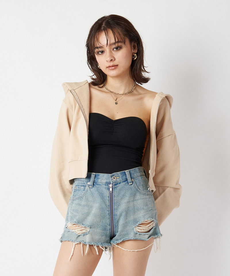 コンパクトスウェットZIPパーカー 詳細画像 ベージュ 5