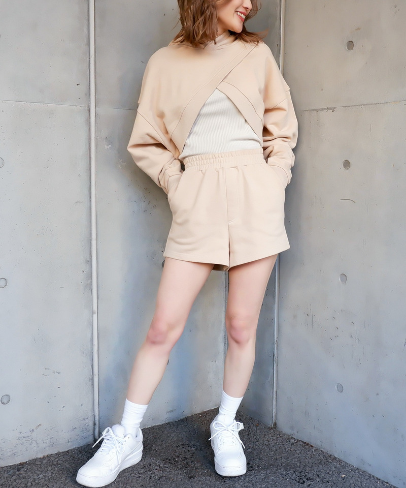 スウェットショートパンツ 詳細画像 ベージュ 2