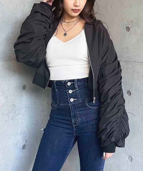 袖ギャザーコンパクトMA-1 詳細画像