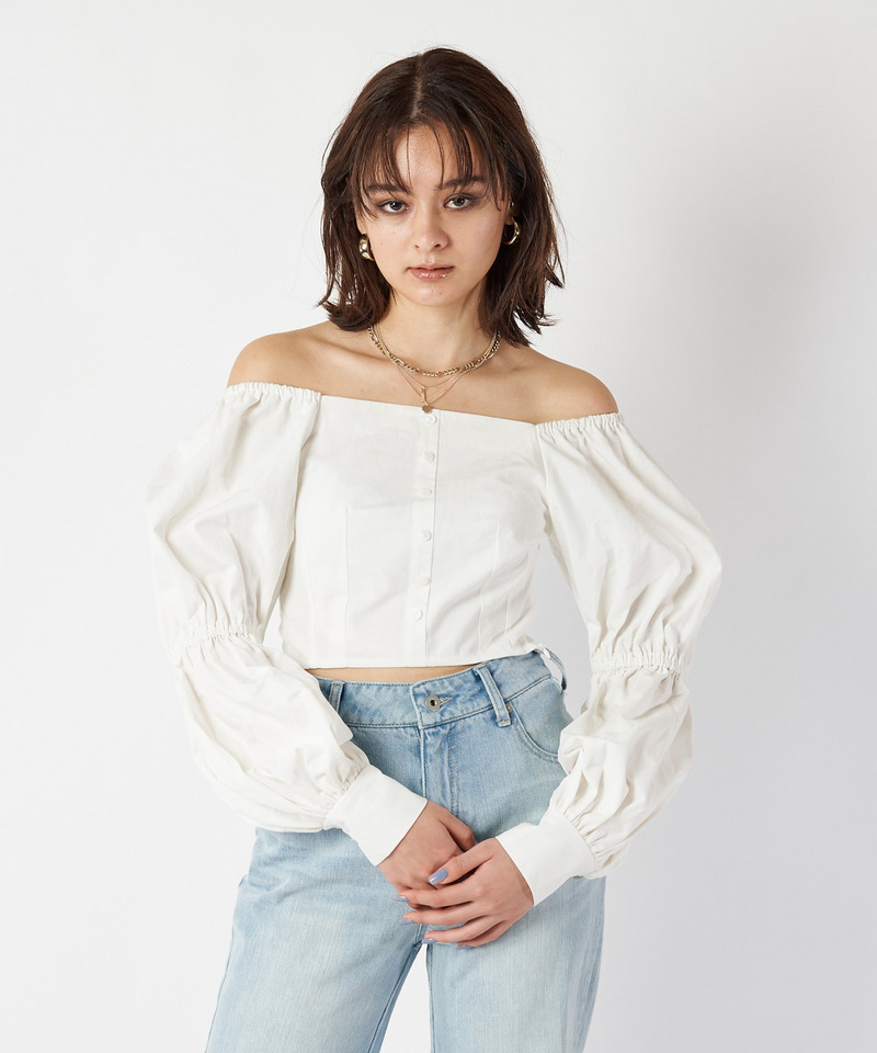 ダブルパフスリーブブラウス 詳細画像 オフホワイト 3