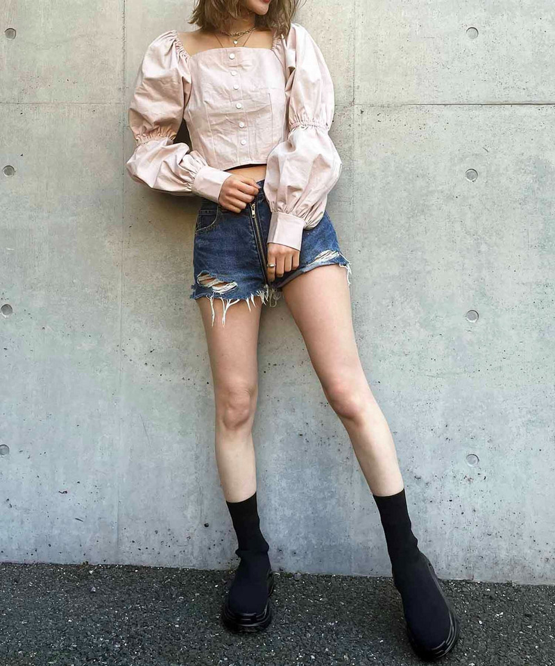 ダブルパフスリーブブラウス 詳細画像 ベージュ 2