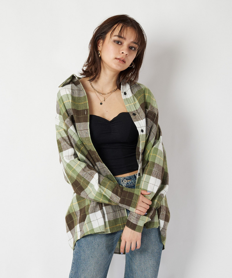 チェックオーバーシャツ 詳細画像 グリーン系 3