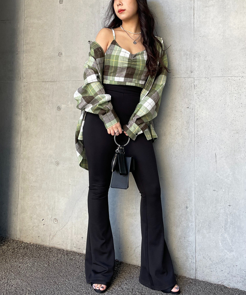 パット付きチェックビスチェ 詳細画像 グリーン系 3