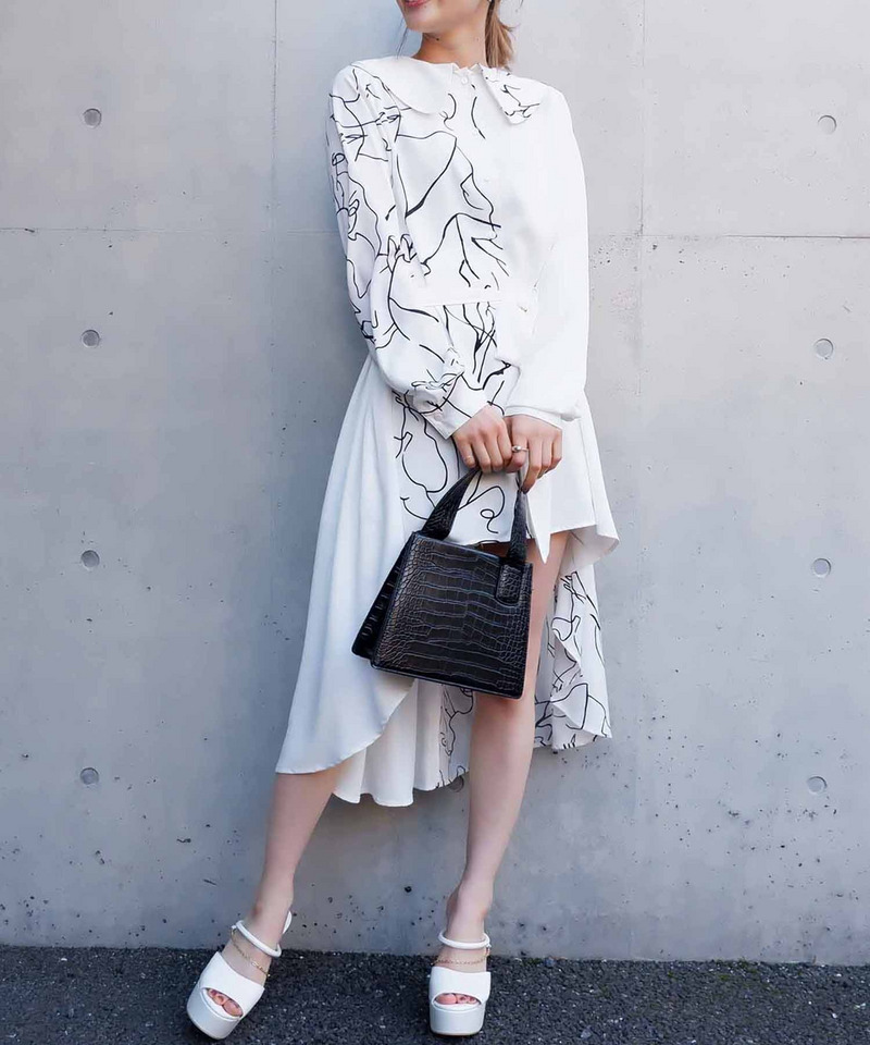 バイカラーヘムブラウス 詳細画像 オフホワイト 10