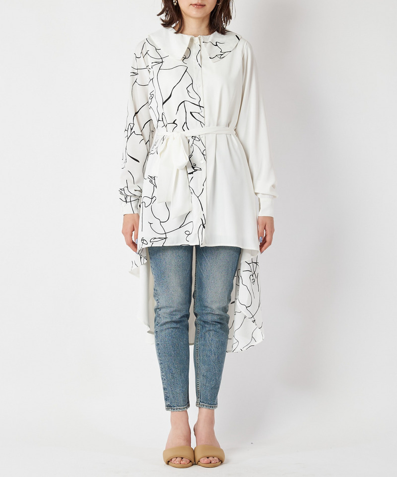 バイカラーヘムブラウス 詳細画像 オフホワイト 3