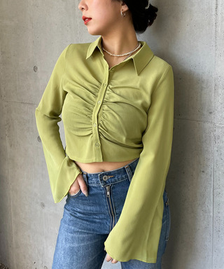 フロントギャザーコンパクトブラウス