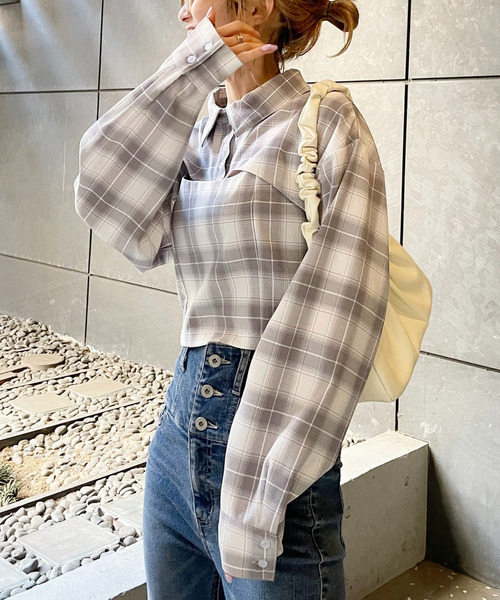 チェック柄ショートシャツ 詳細画像