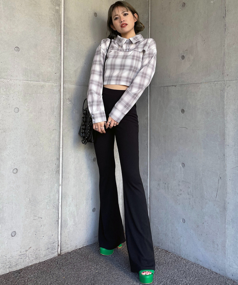 チェック柄ショートシャツ 詳細画像 オフホワイト系 4