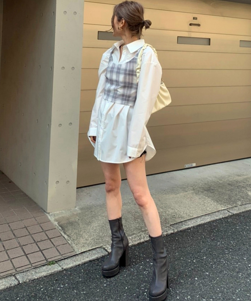 チェック柄キャミソール 詳細画像 オフホワイト系 3