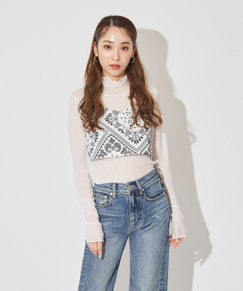 シアートップス&times;バックリボンビスチェ 詳細画像 オフホワイト 2