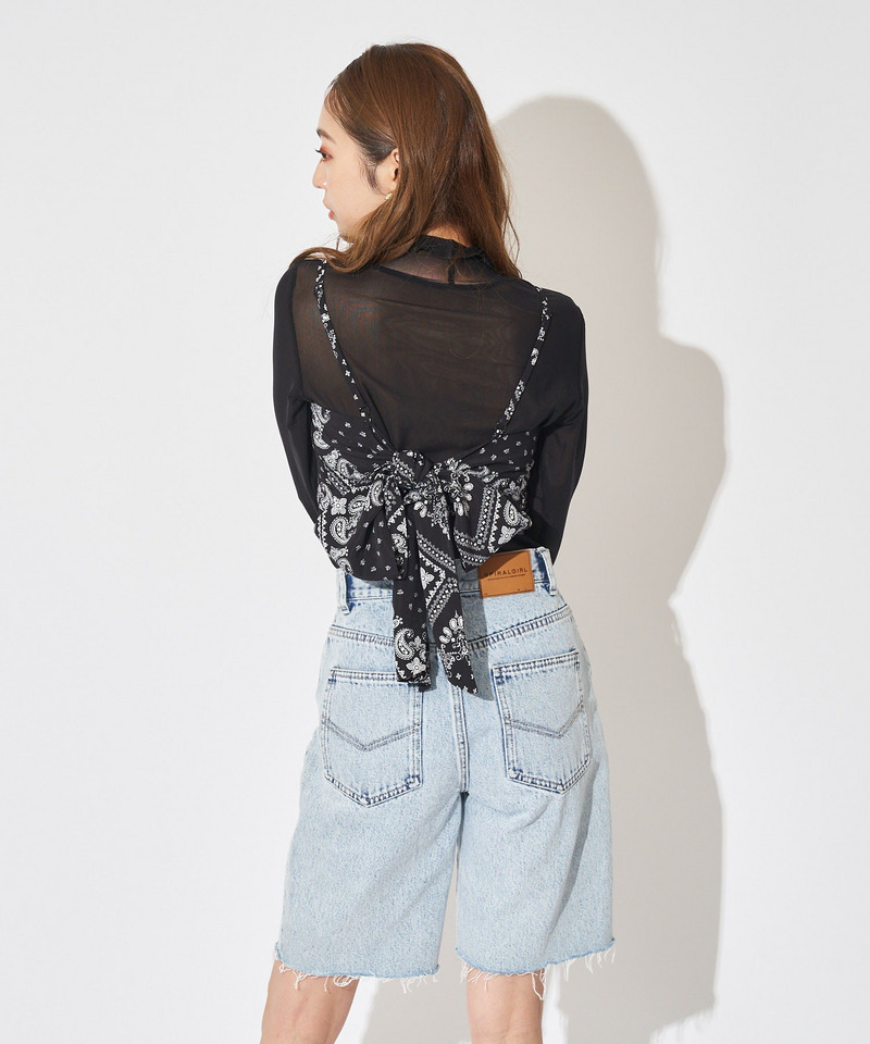 シアートップス&times;バックリボンビスチェ 詳細画像 ブラック 5