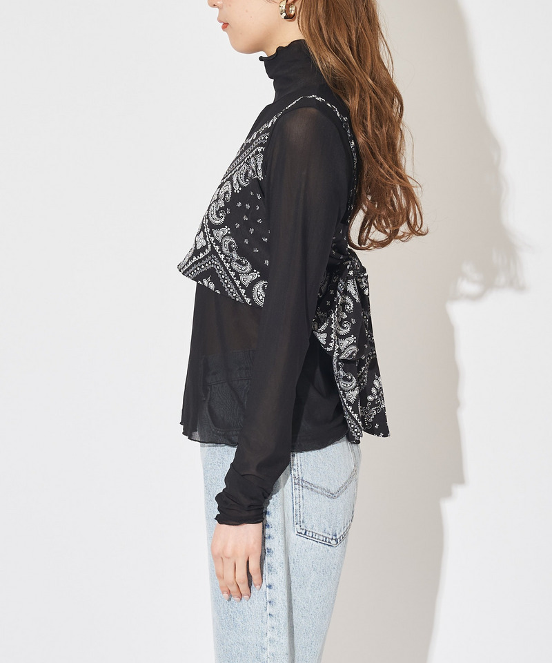 シアートップス&times;バックリボンビスチェ 詳細画像 ブラック 8