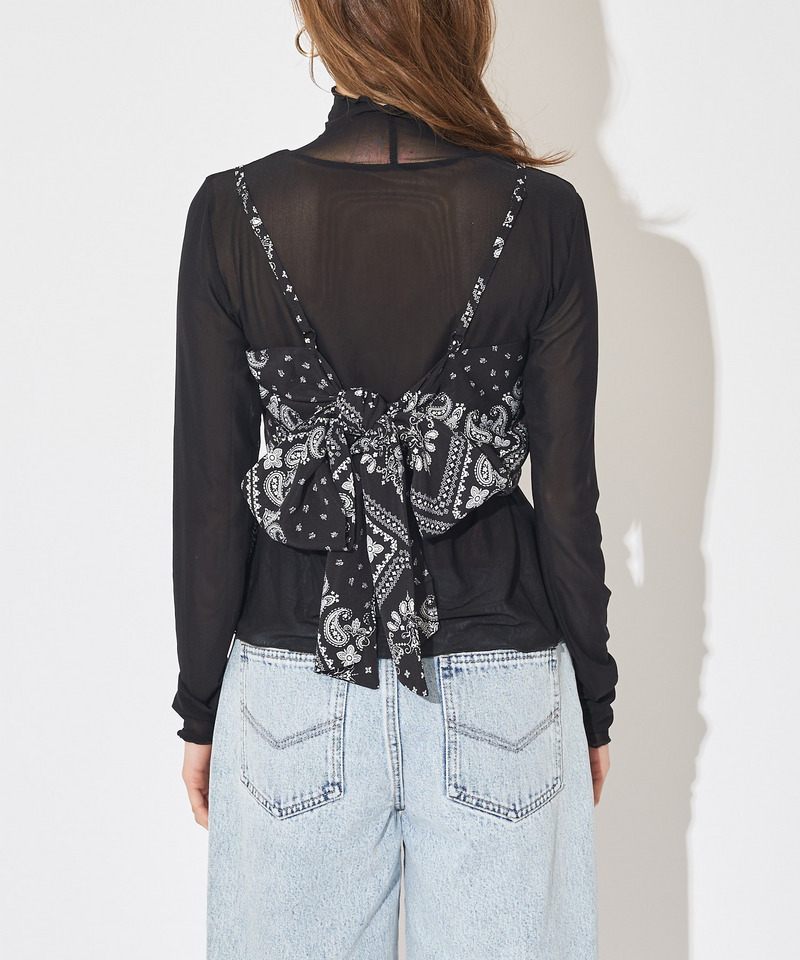 シアートップス&times;バックリボンビスチェ 詳細画像 ブラック 9