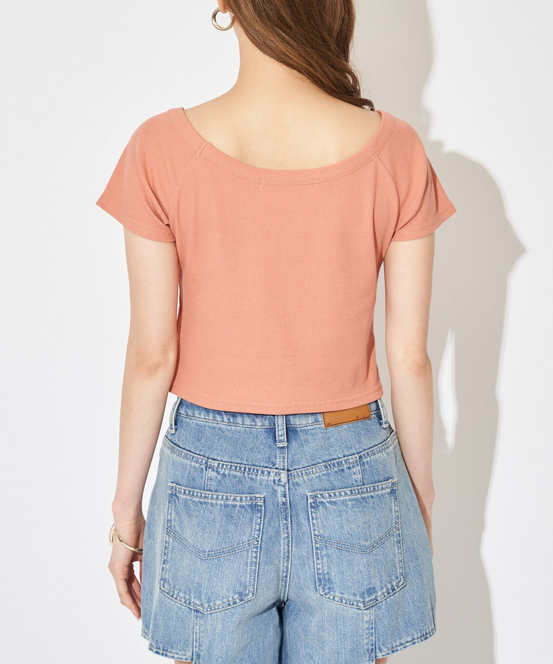 オフショルリブトップス 詳細画像 オレンジ 5