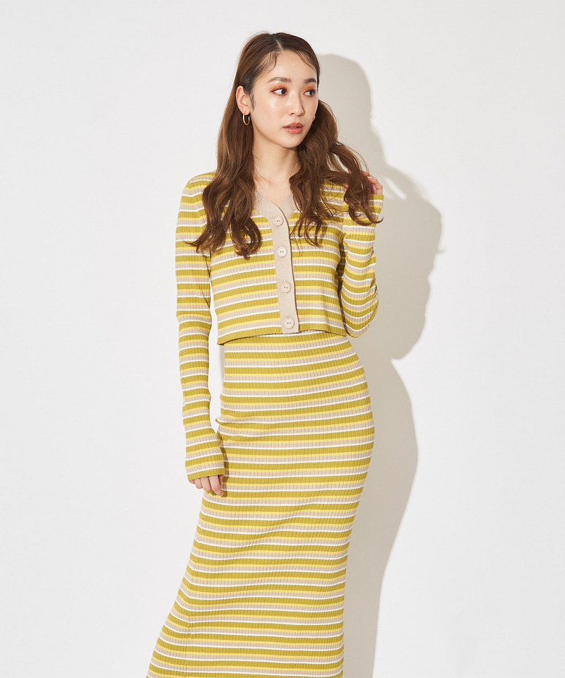 アンサンブルニットキャミワンピース 詳細画像 ボーダー 3