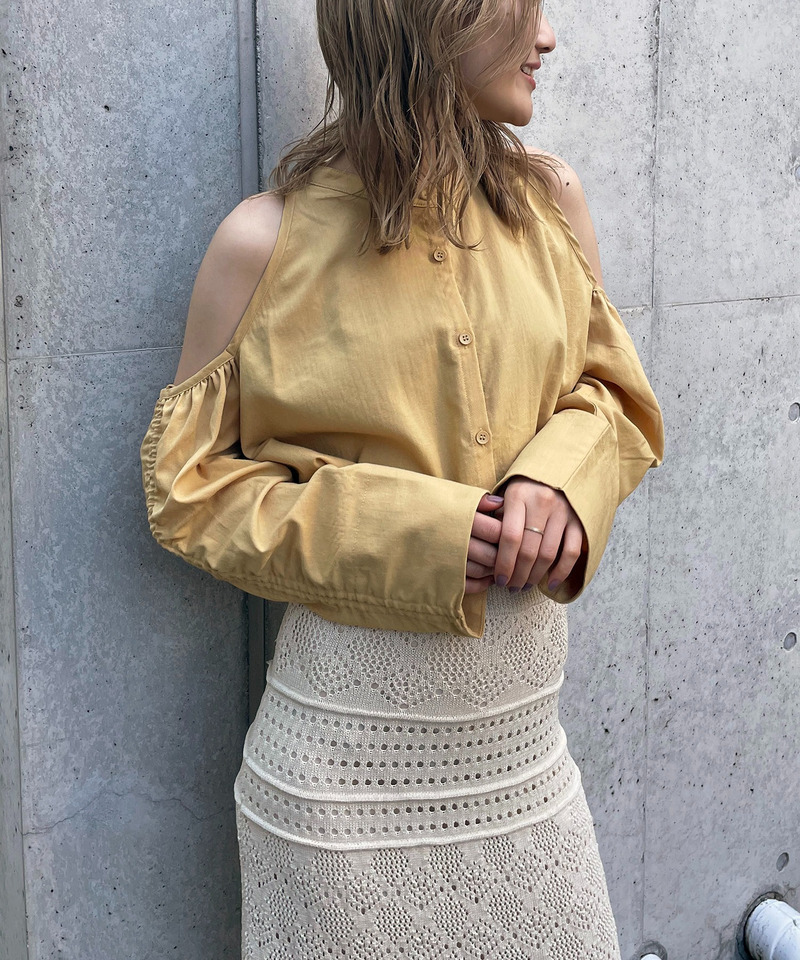 ドロストオープンショルダーシャツ 詳細画像 イエロー 3