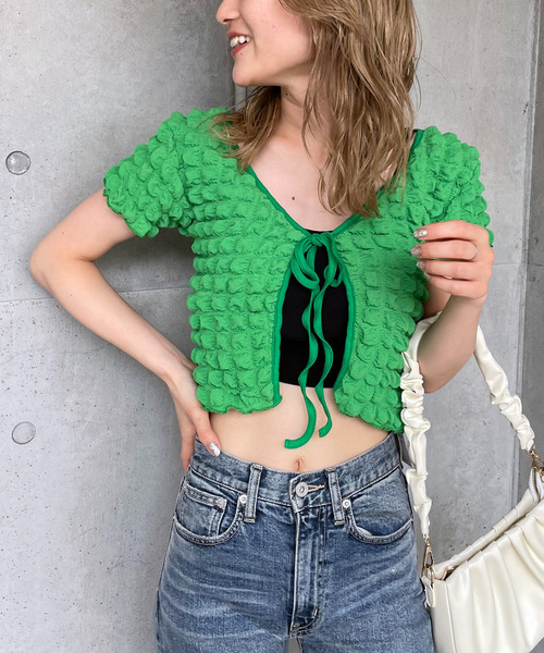 ポコポコワッフルカーディガン 詳細画像