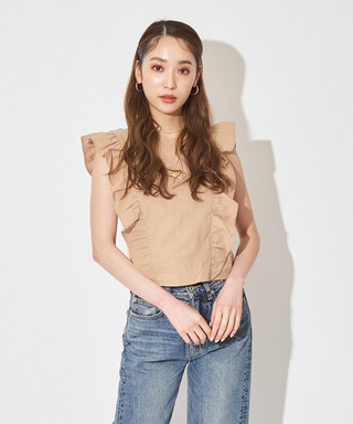 コットンフリルブラウス