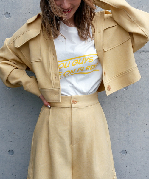 メランジショートジャケット 詳細画像