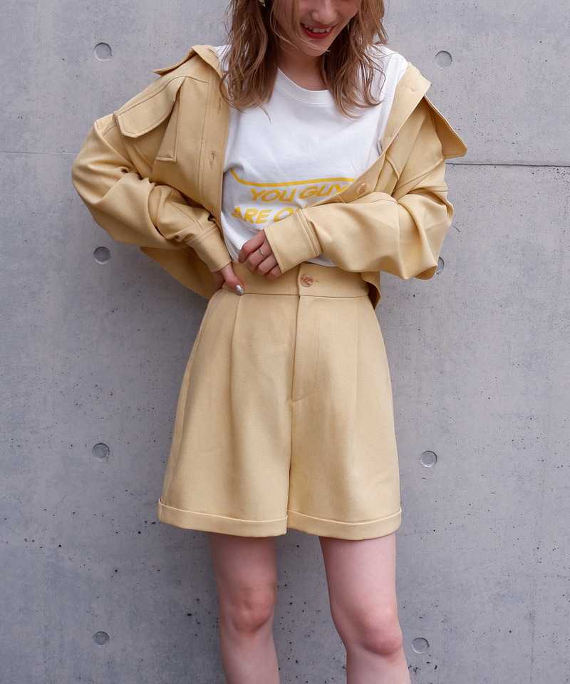 メランジショートパンツ 詳細画像 イエロー 3