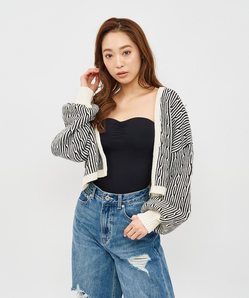 配色ショートボレロ 詳細画像 オフホワイト系 1