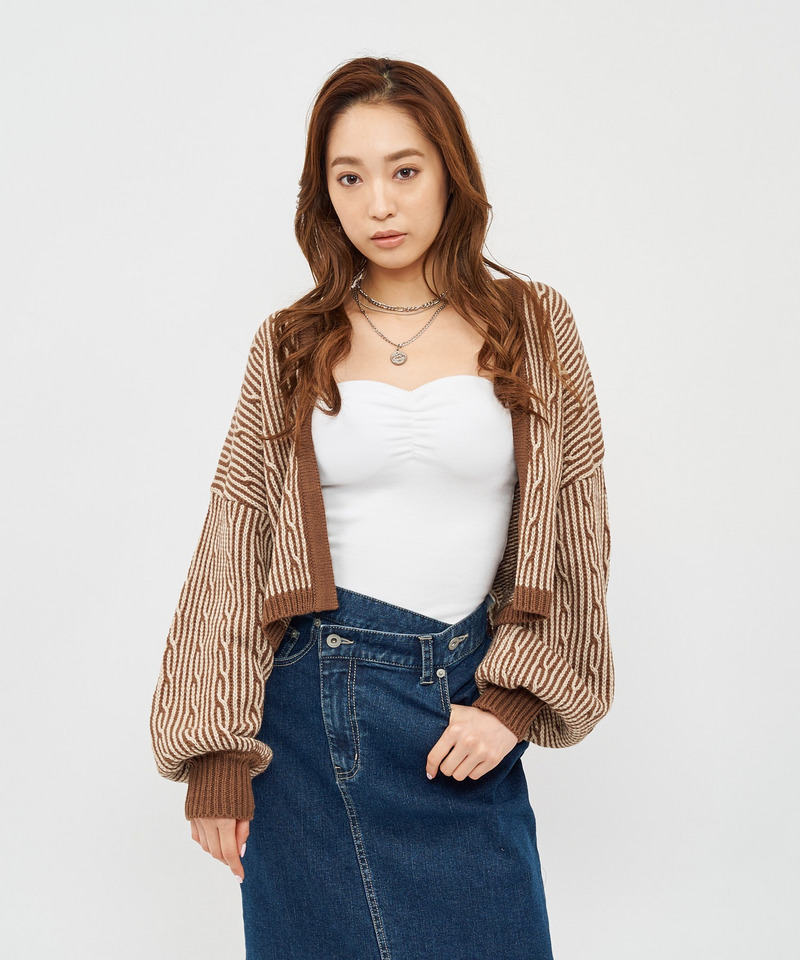 配色ショートボレロ 詳細画像 ベージュ系 1